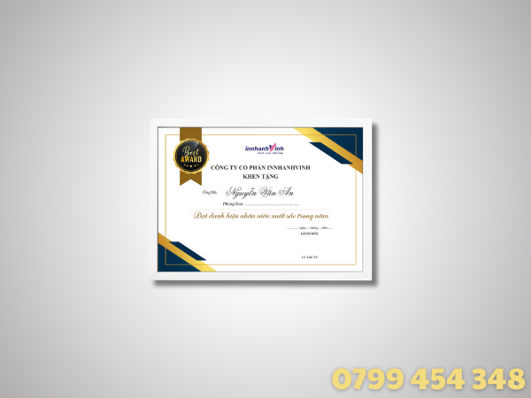 Bằng khen nhựa PVC